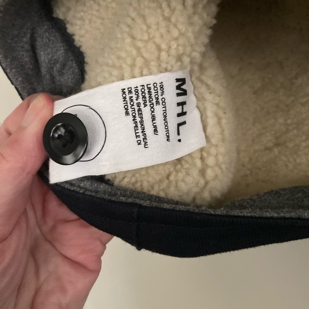 MHL Margaret Howell Navy Shearling Vest - Picture 10 of 12